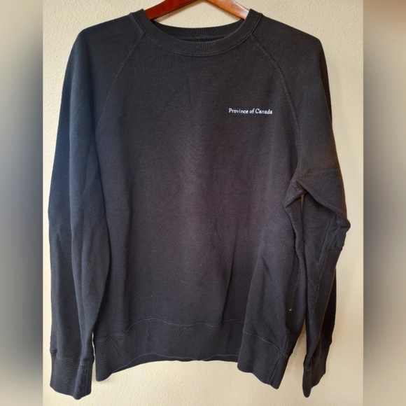 Province of Canada French Terry Sweatshirt Black Crew neck Unisex Size M - Picture 1 of 6